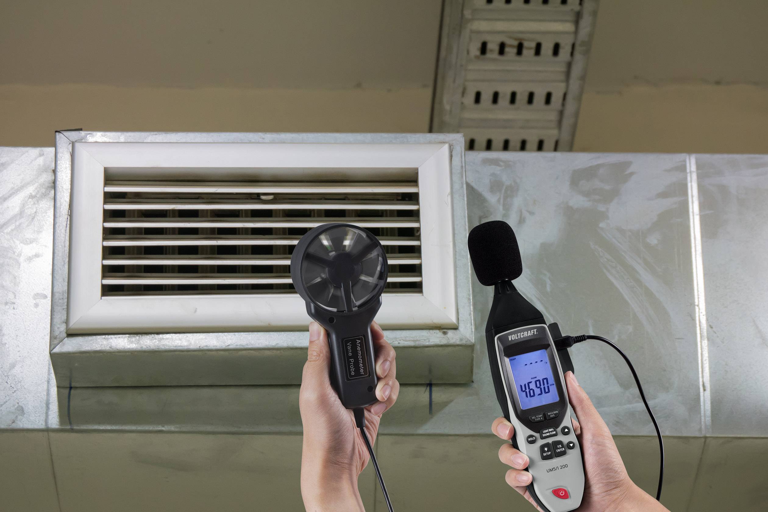 VOLTCRAFT UM5/1 200 Temperaturadapter -200 - 1372°C Fühler-Typ K Multifunktions-Umweltmessgerät 5in1