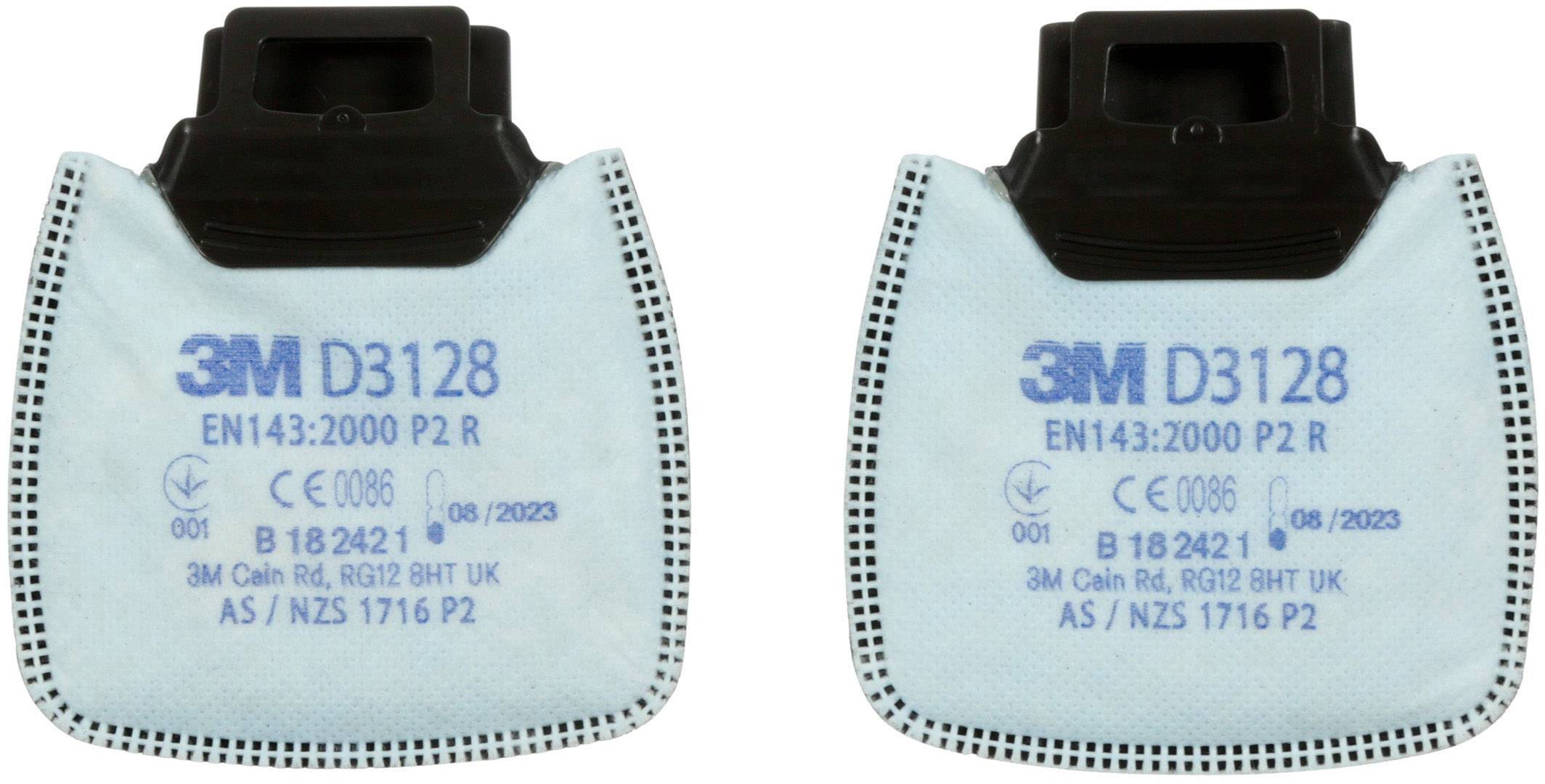 3M D3128 Secure Click P2 R mit Aktivkohle Partikelfilter 2 St.