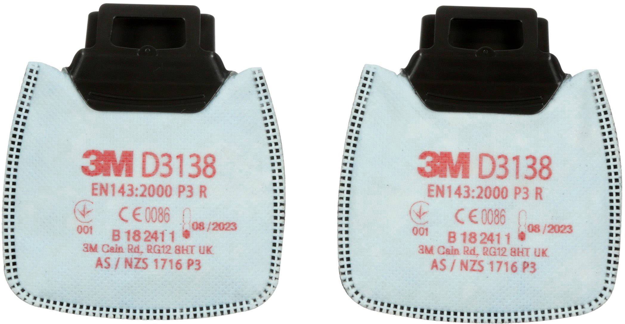 3M D3138 Secure Click P3 R mit Aktivkohle Partikelfilter 2St.