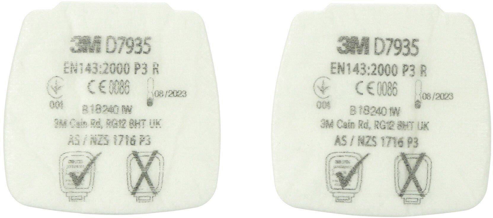 3M D7935 Secure Click Partikel-Einlegefilter D7935 P3 R Partikelfilter 4 St.