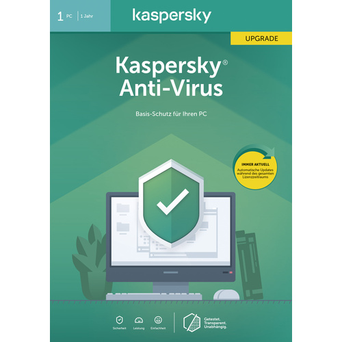 Kaspersky Lab Anti-Virus 2020 (Code in a Box) Upgrade, 1 Lizenz Windows Antivirus