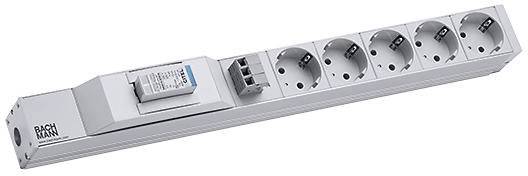 Bachmann 800.2949 Steckdosenleiste 19 Zoll 5fach Grau Schutzkontakt 1St.