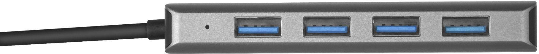 Trust HALYX 4 Port USB 3.2 Gen 1-Hub (USB 3.0) Silber