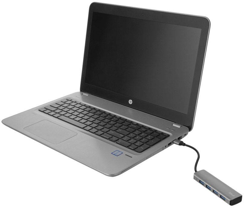 Trust HALYX 4 Port USB 3.2 Gen 1-Hub (USB 3.0) Silber