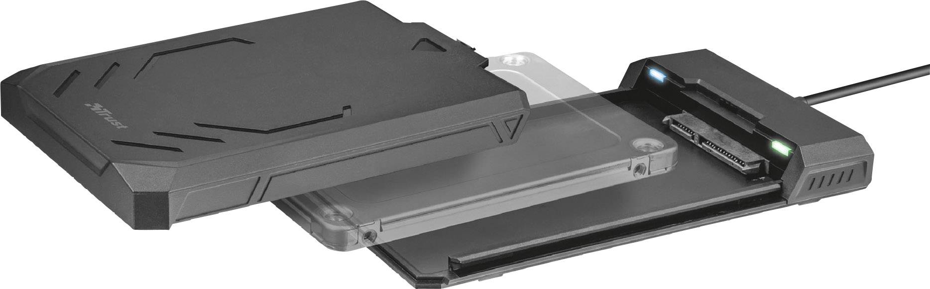 Trust 22734 6.35cm (2.5 Zoll)-Festplattengehäuse 2.5 Zoll USB 3.2 Gen 2 (USB 3.1), SATA 6 Gb/s
