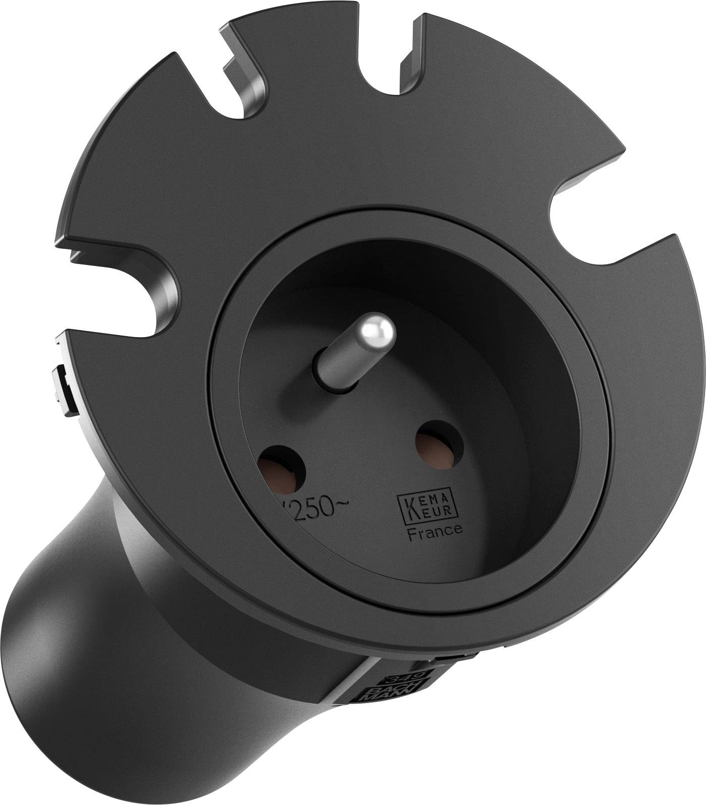 Bachmann 938.002 1fach Einbau-Steckdose versenkbar IP20 Schwarz