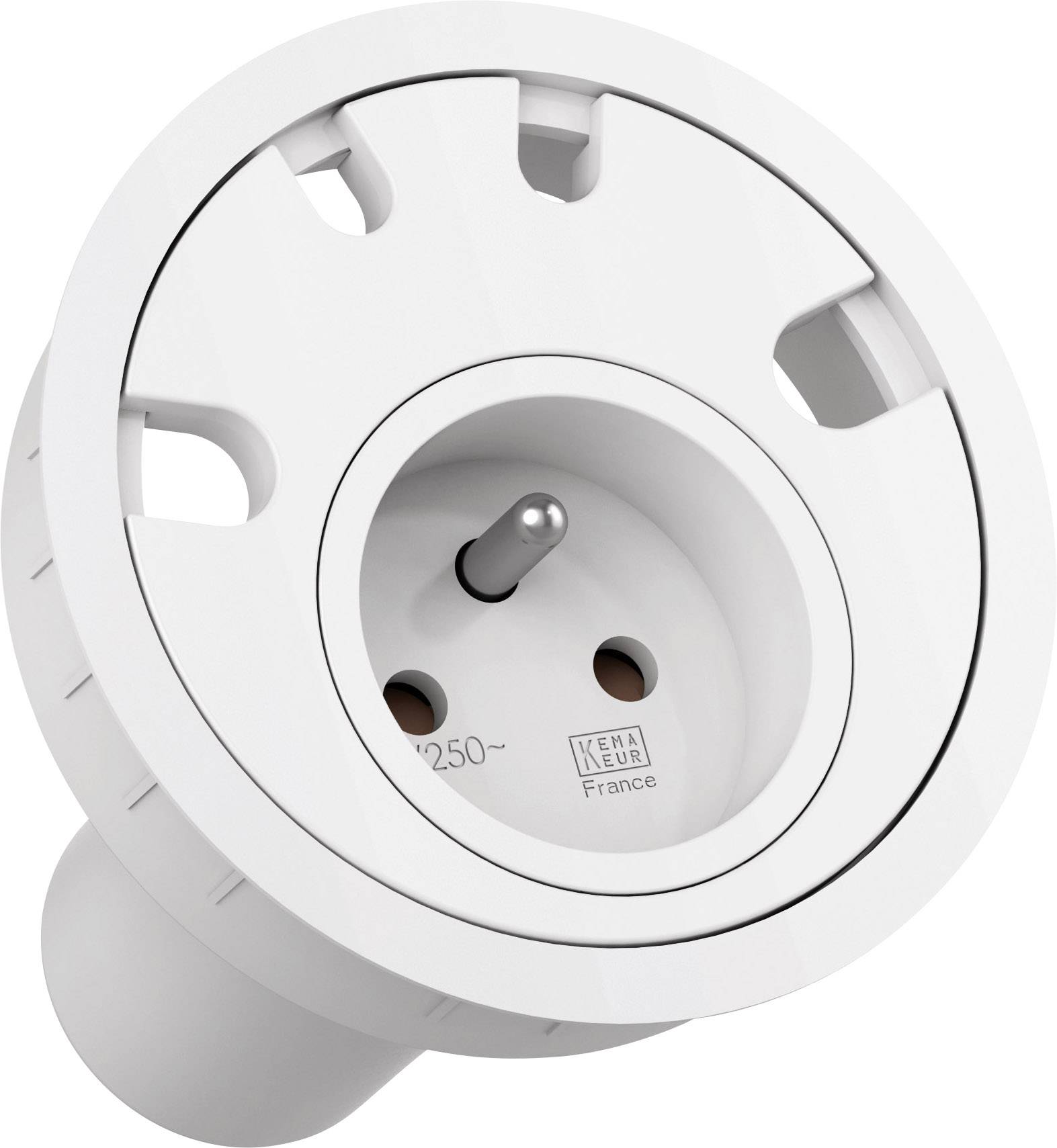 Bachmann 938.102 1fach Einbau-Steckdose drehbare Steckdosentöpfe Weiß