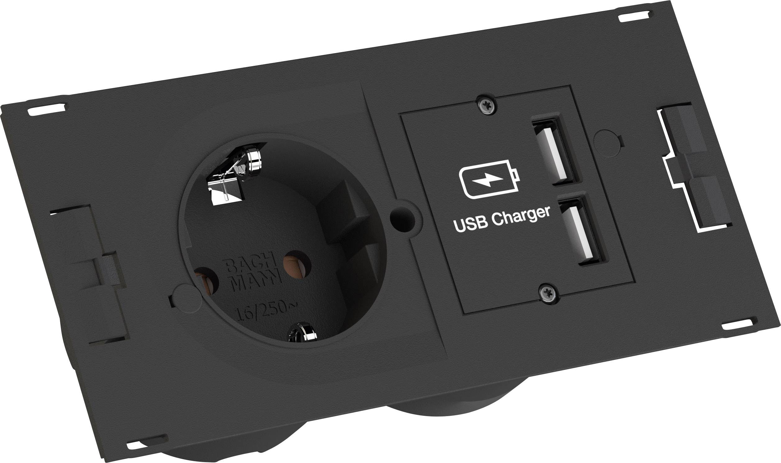 Bachmann 929.040 Einbau-Steckdosenleiste 1fach Schwarz GST18i Anschlussbuchse 1 St.