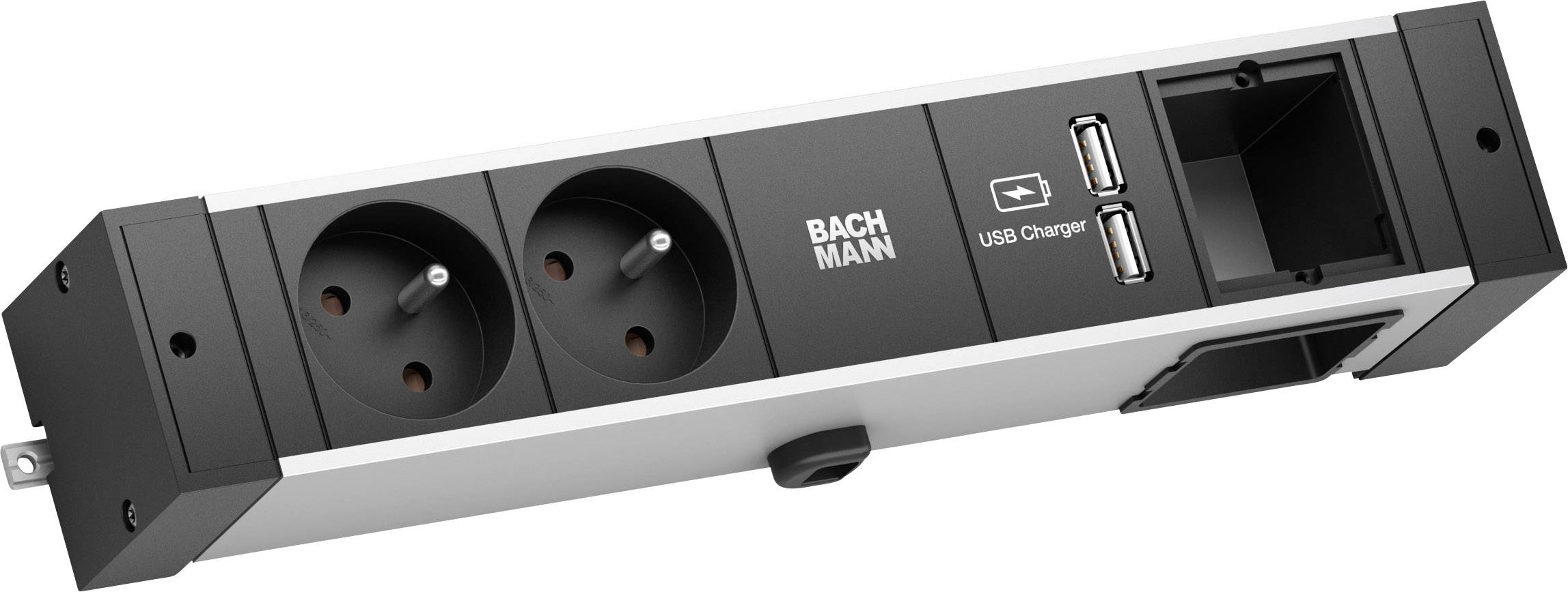 Bachmann 941.002 Tischsteckdose 2fach Schwarz GST18i Anschlussbuchse 1 St.