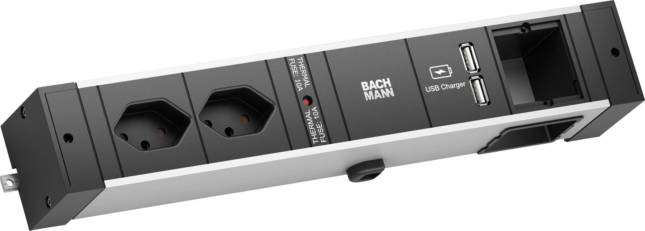 Bachmann 941.004 Tischsteckdose 2fach Schwarz GST18i Anschlussbuchse 1 St.