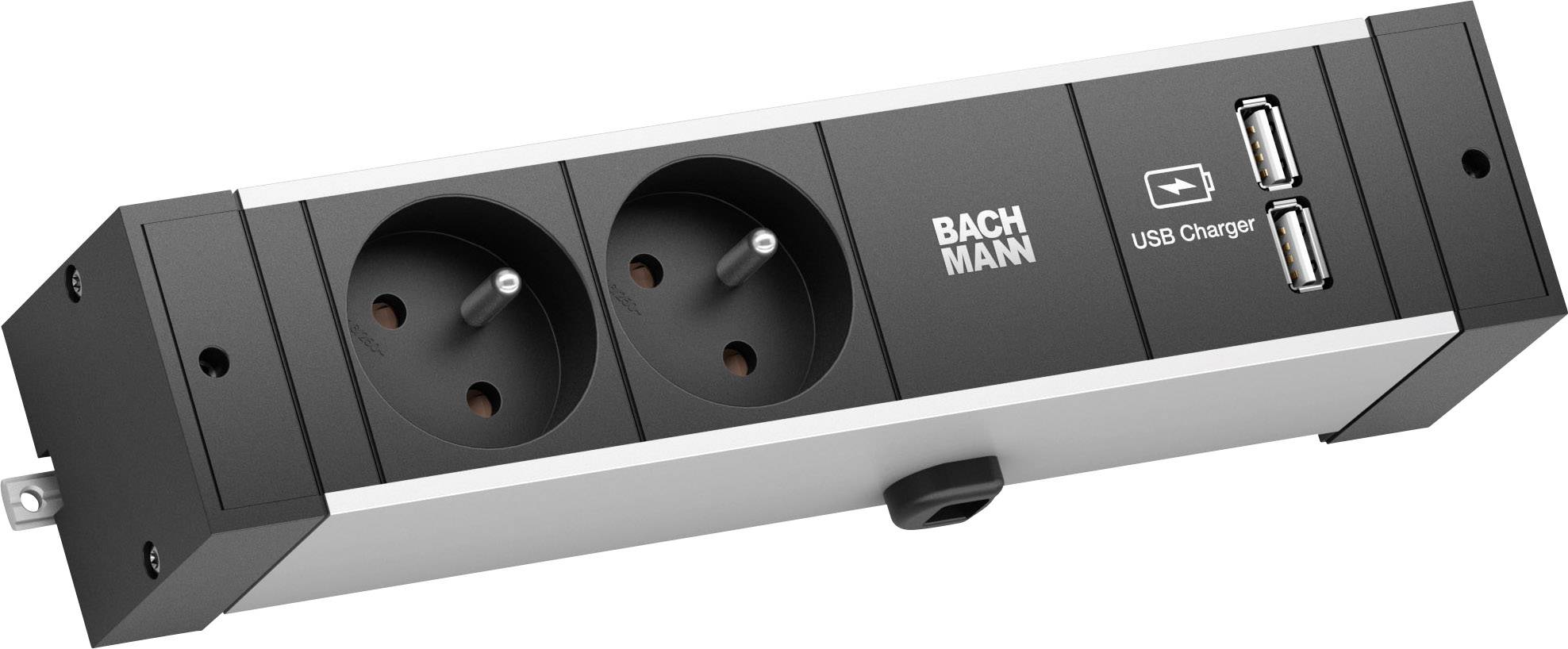 Bachmann 941.102 Tischsteckdose 2fach Schwarz GST18i Anschlussbuchse 1 St.