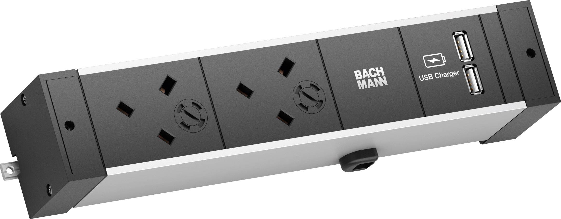 Bachmann 941.103 Tischsteckdose 2fach Schwarz GST18i Anschlussbuchse 1St.