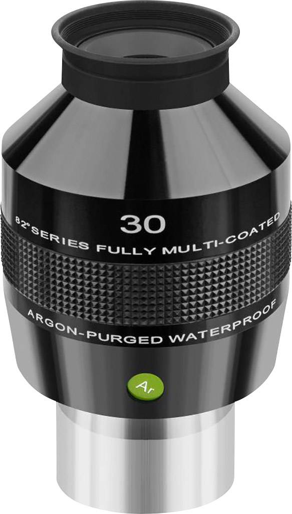 Teleskop-Okular mit 30-mm-Linse, texturierte Oberfläche, Beschriftung '82° SERIES FULLY MULTI-COATED', wasserdicht und mit Argon gefüllt.