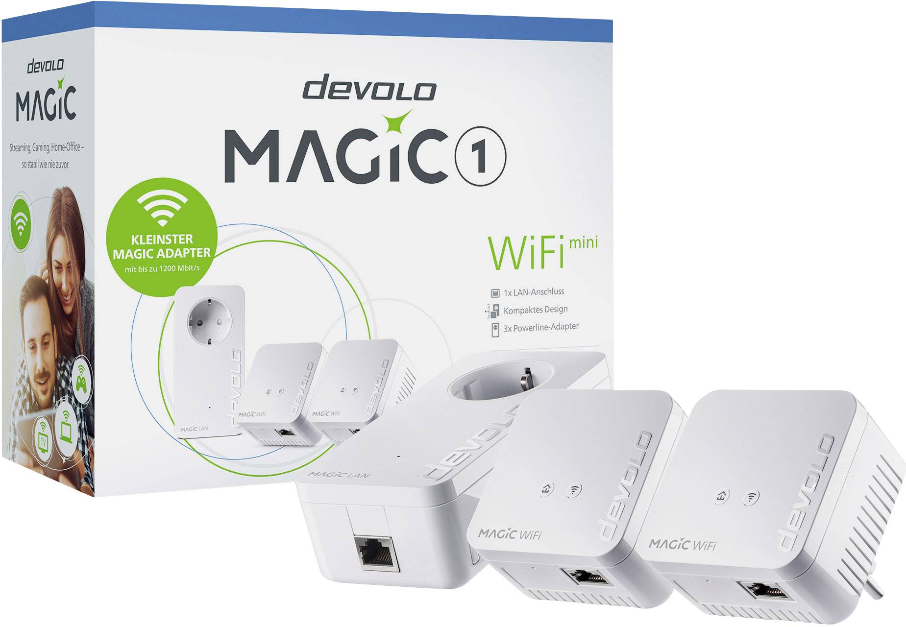 Devolo Magic 1 WiFi mini Multiroom Kit Powerline WLAN Network Kit 8570 DE Powerline, WLAN 1200 MBit