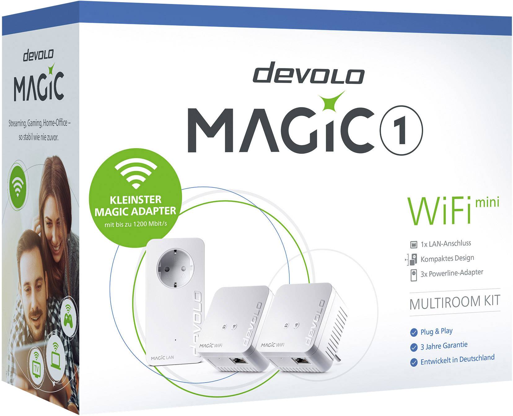 Devolo Magic 1 WiFi mini Multiroom Kit Powerline WLAN Network Kit 8570 DE Powerline, WLAN 1200MBit/s