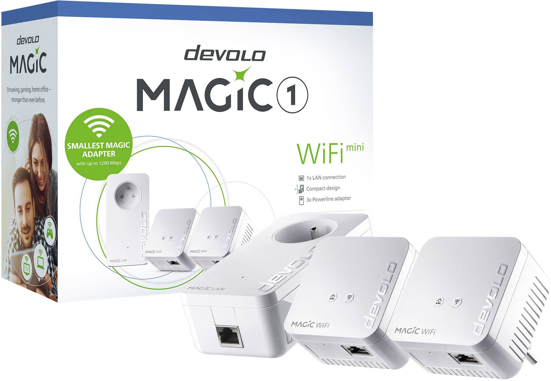 Devolo Magic 1 WiFi mini Multiroom Kit BE Powerline WLAN Network Kit 8574 BE Powerline, WLAN 1200MBit/s