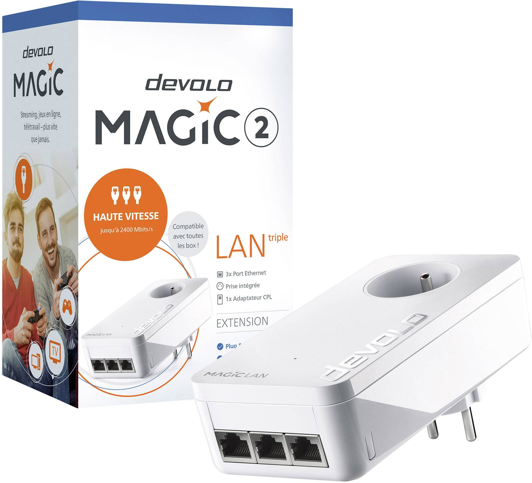 Devolo Magic 2 LAN triple FR Powerline Einzel Adapter 2.4 GBit/s