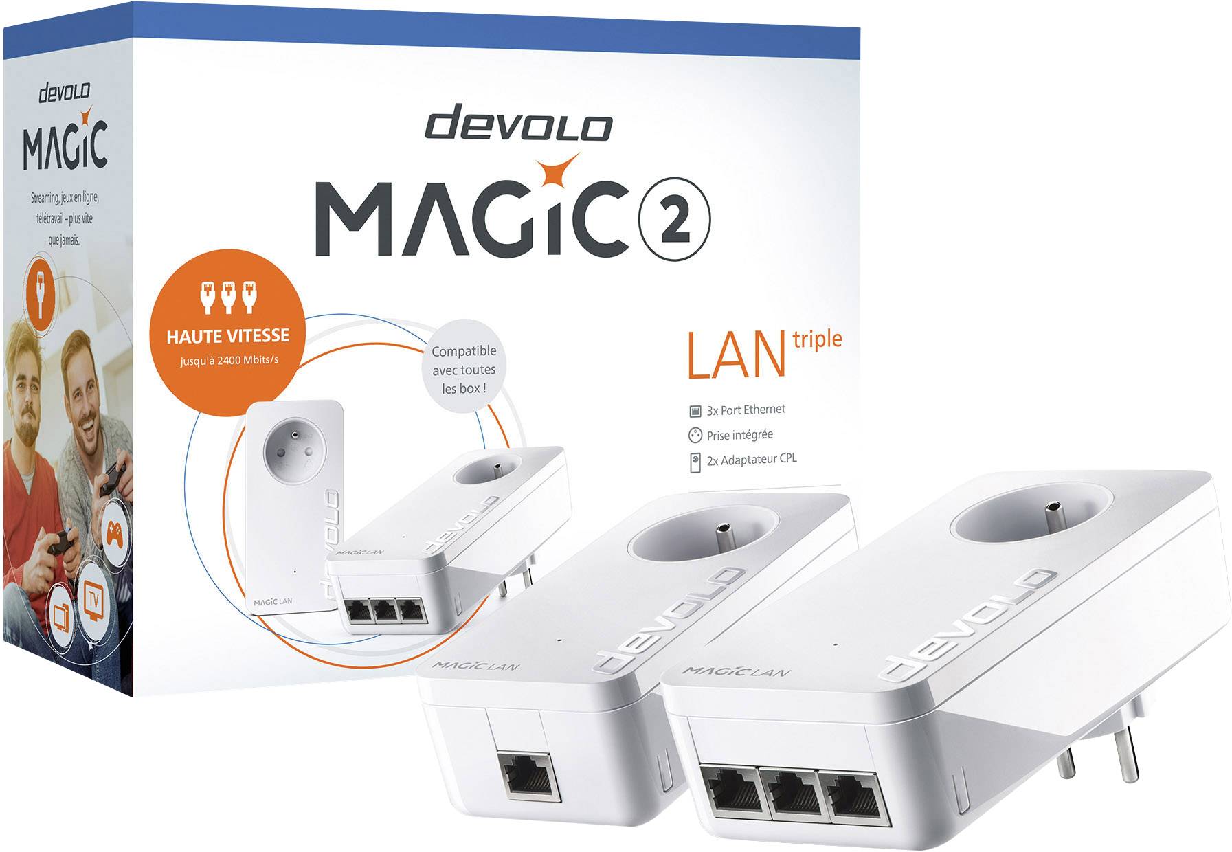 Devolo Magic 2 LAN triple Starter Kit Powerline Starter Kit 8511 FR Powerline 2400 MBit/s