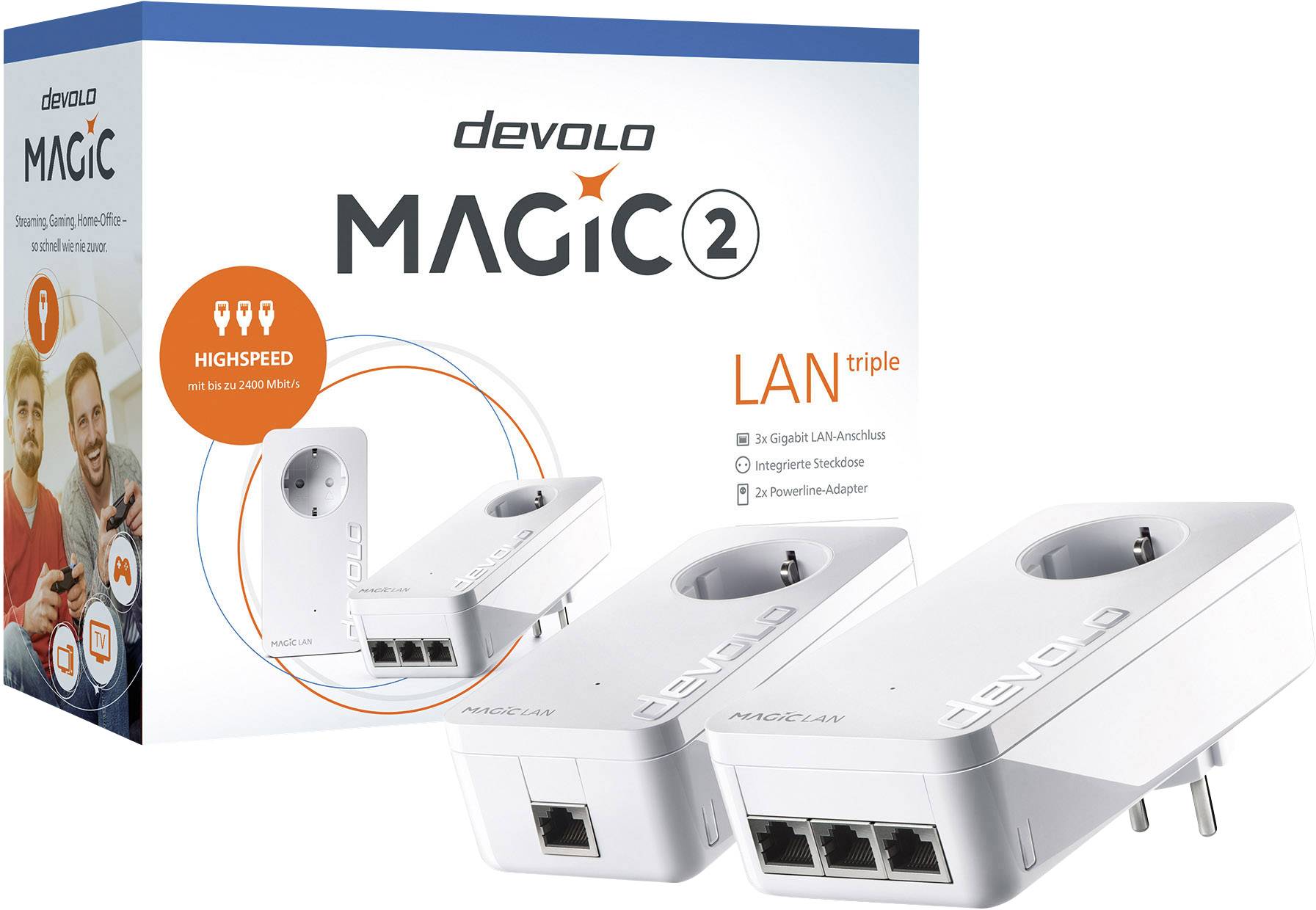 Devolo Magic 2 LAN triple Starter Kit Powerline Starter Kit 8510 DE, AT Powerline 2400 MBit/s