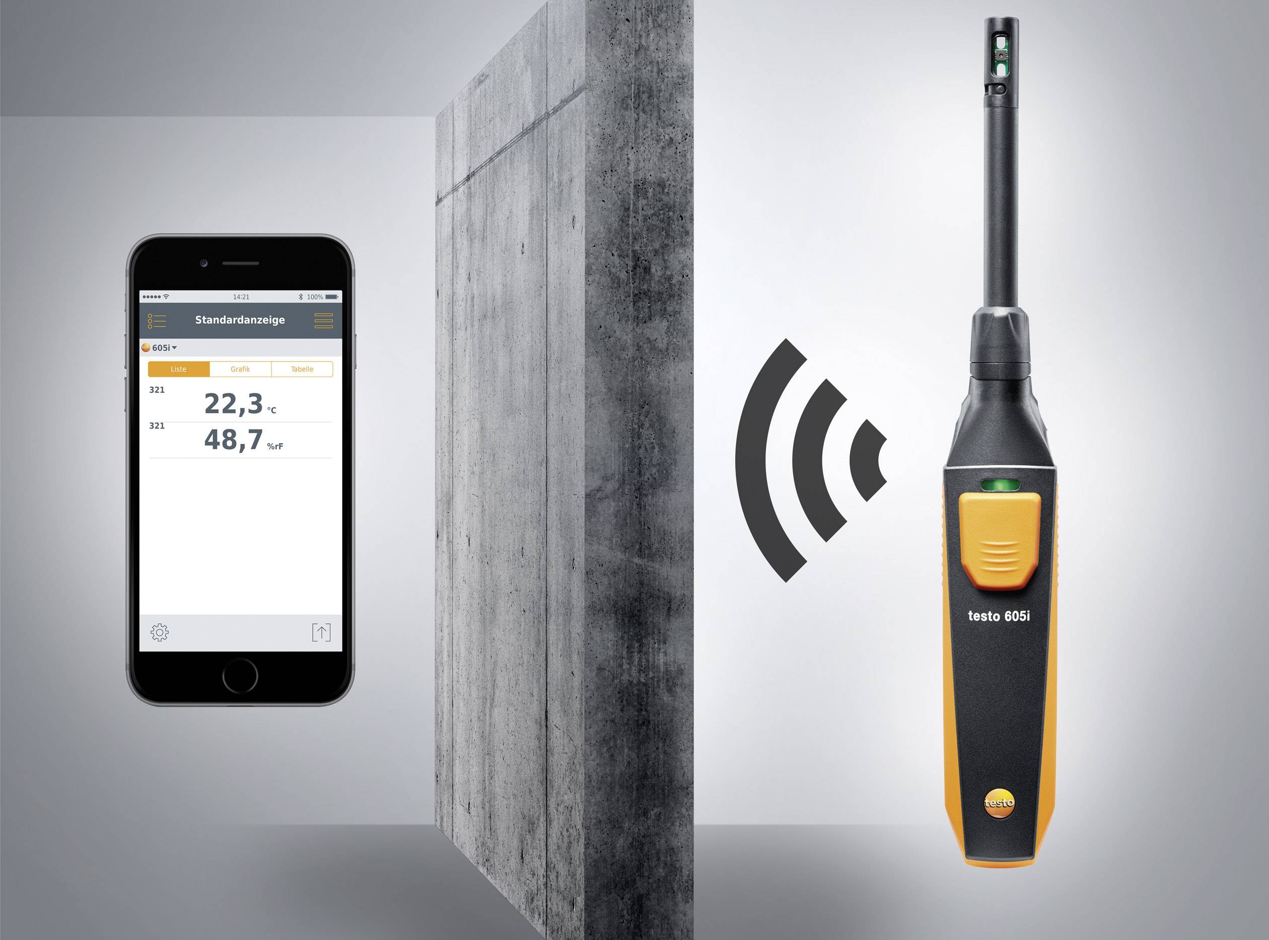 Testo 605i Luftfeuchtemessgerät (Hygrometer) 0% rF 100% rF