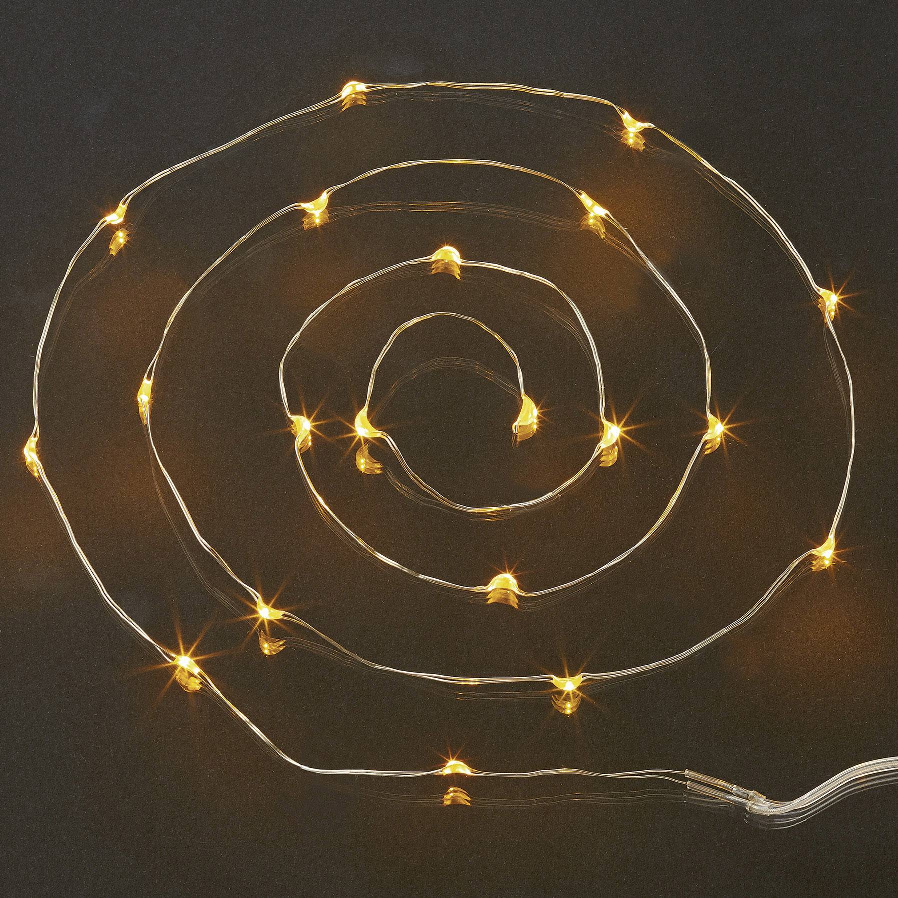 Hellum 570731 Micro-Lichterkette  Innen  batteriebetrieben Anzahl Leuchtmittel 20 LED Gelb Beleuchtete Länge: 1.05 m