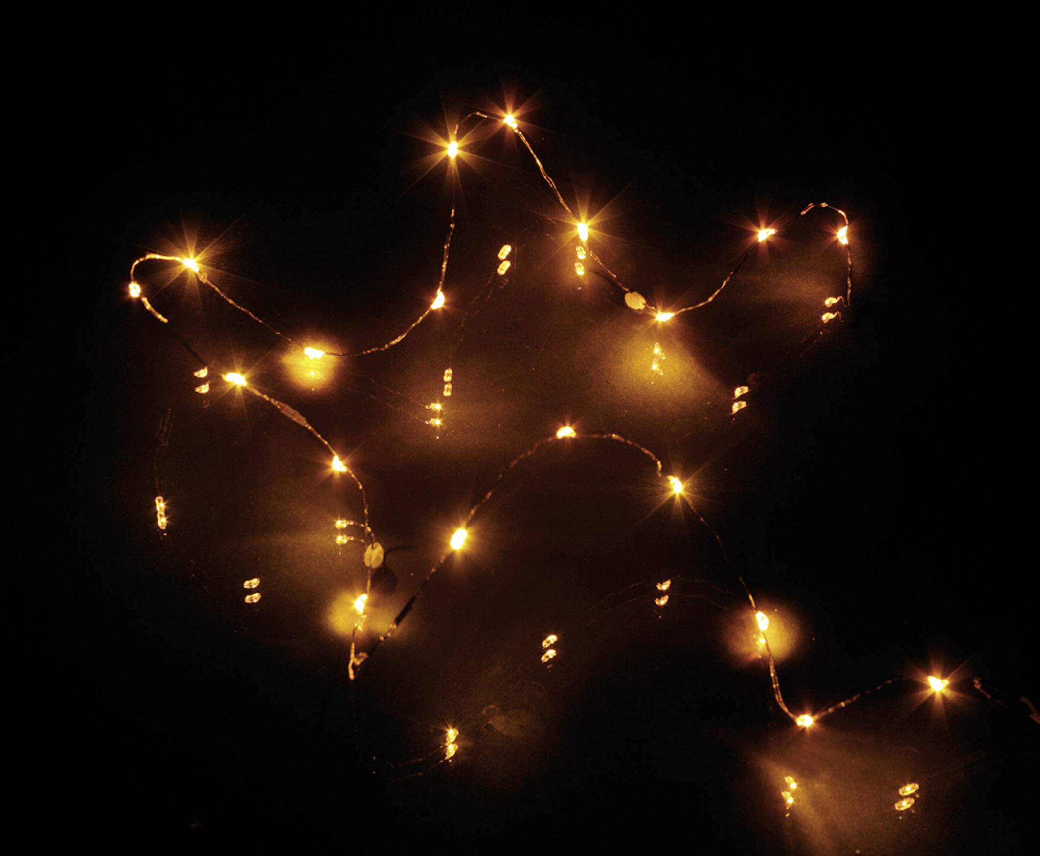 Hellum 570731 Micro-Lichterkette  Innen  batteriebetrieben Anzahl Leuchtmittel 20 LED Gelb Beleuchtete Länge: 1.05 m