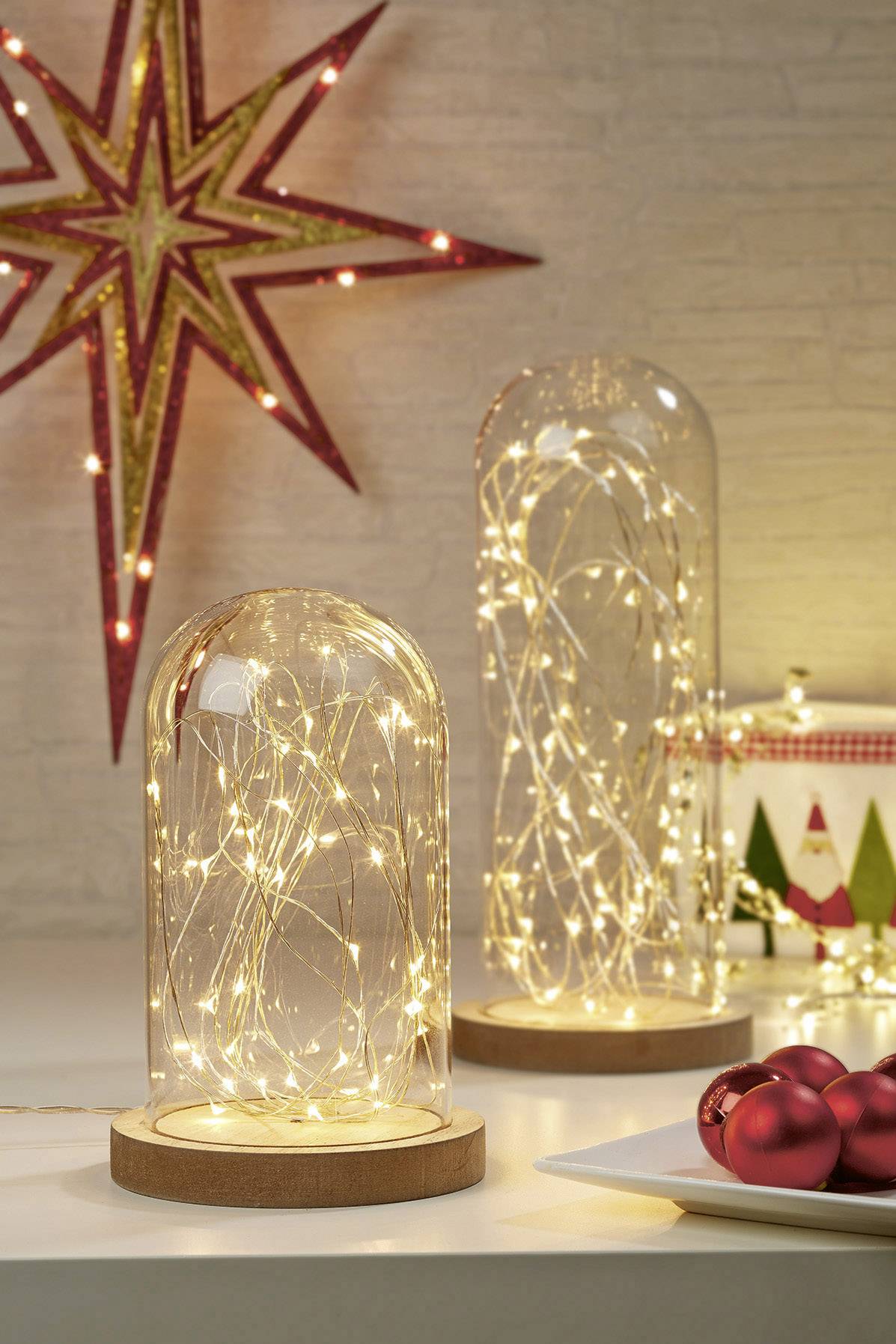 Hellum 523713 Dekoleuchte LED Warmweiß Transparent, Holz