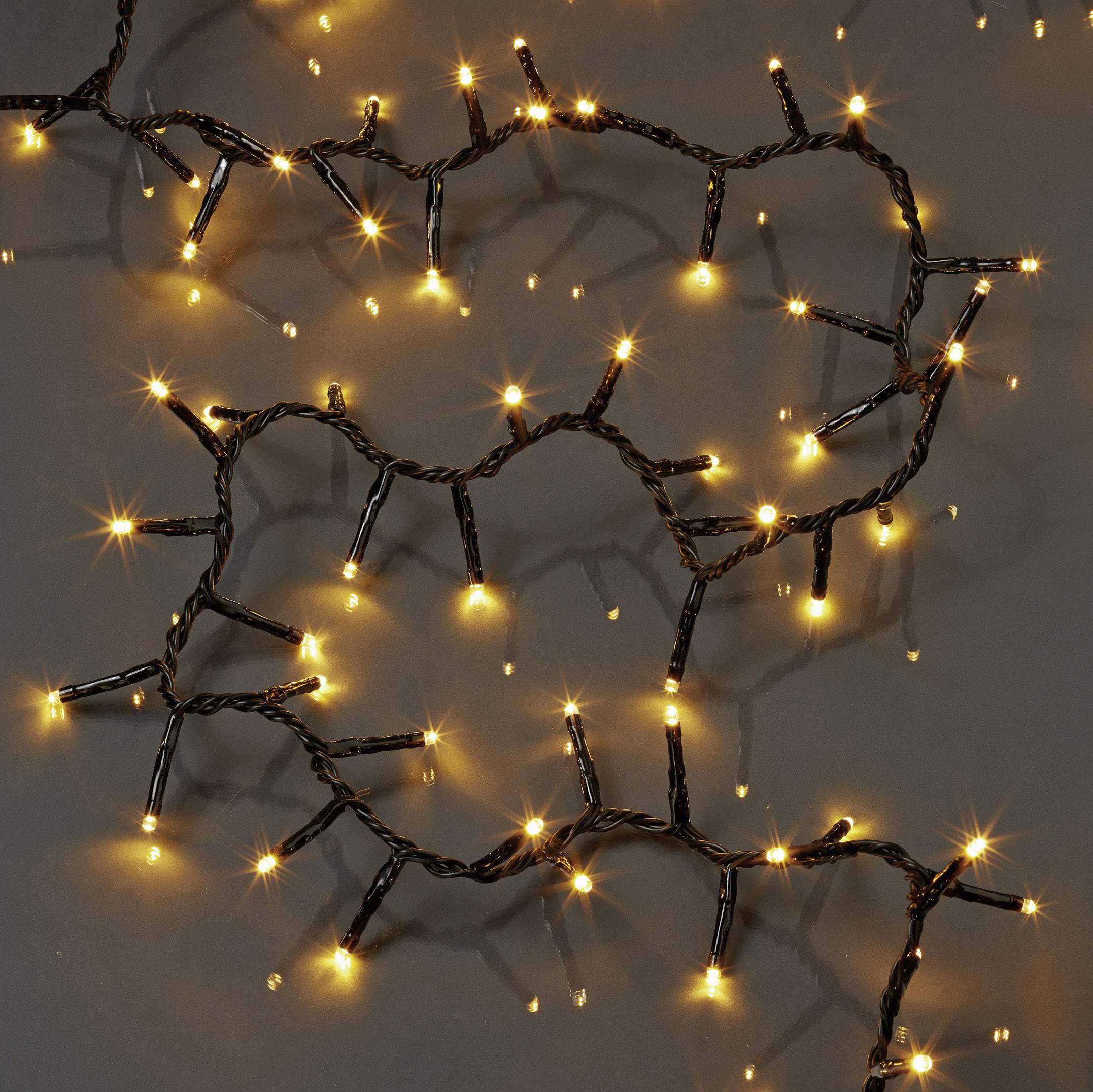 Hellum 577648 Micro-Lichterkette Außen netzbetrieben Anzahl Leuchtmittel 1200 LED Warmweiß Beleuchtete Länge: 23.98 m