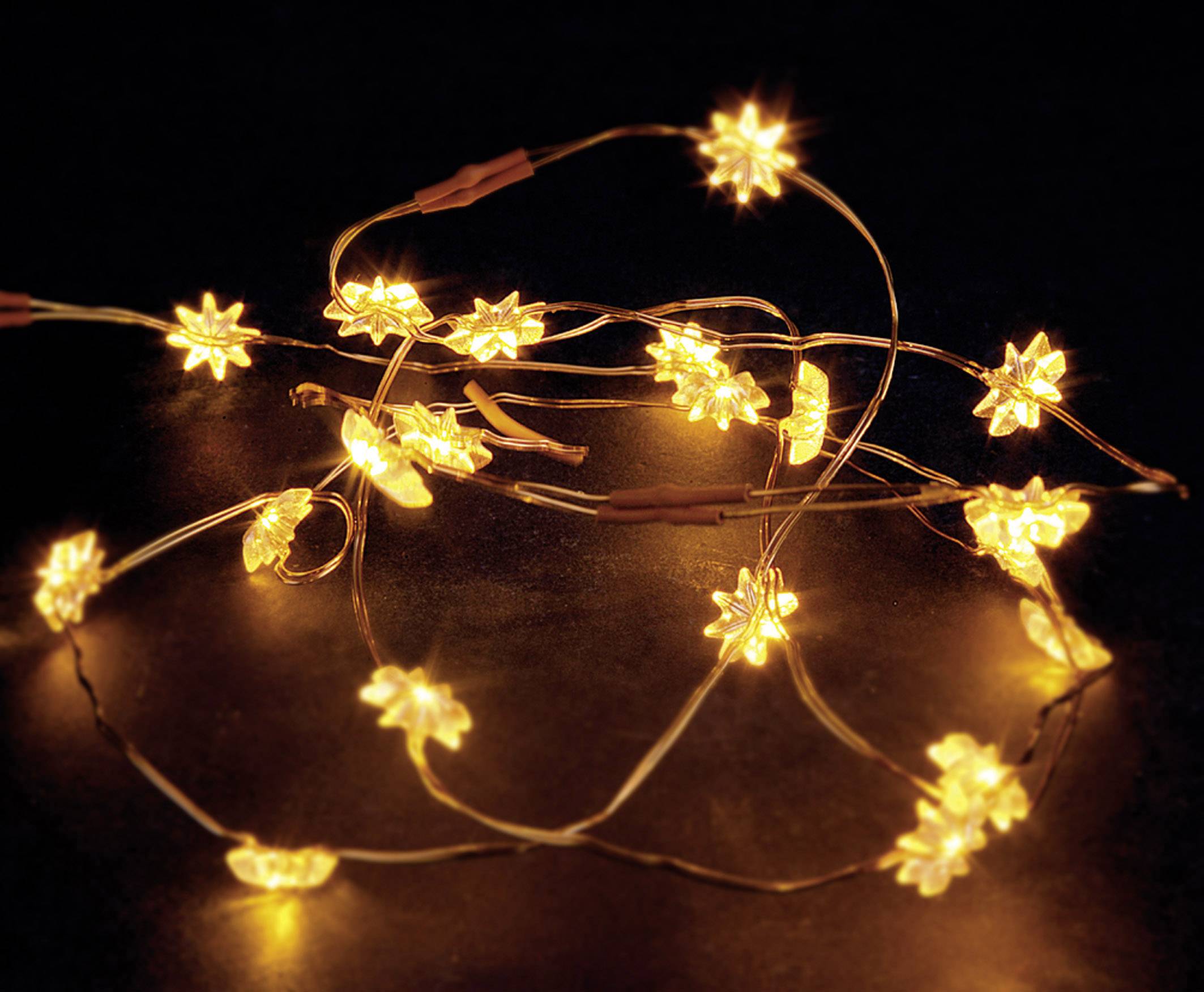 Hellum 570830 Motiv-Lichterkette Sterne Innen batteriebetrieben Anzahl Leuchtmittel 20 LED Warmweiß Beleuchtete Länge: 1.05 m