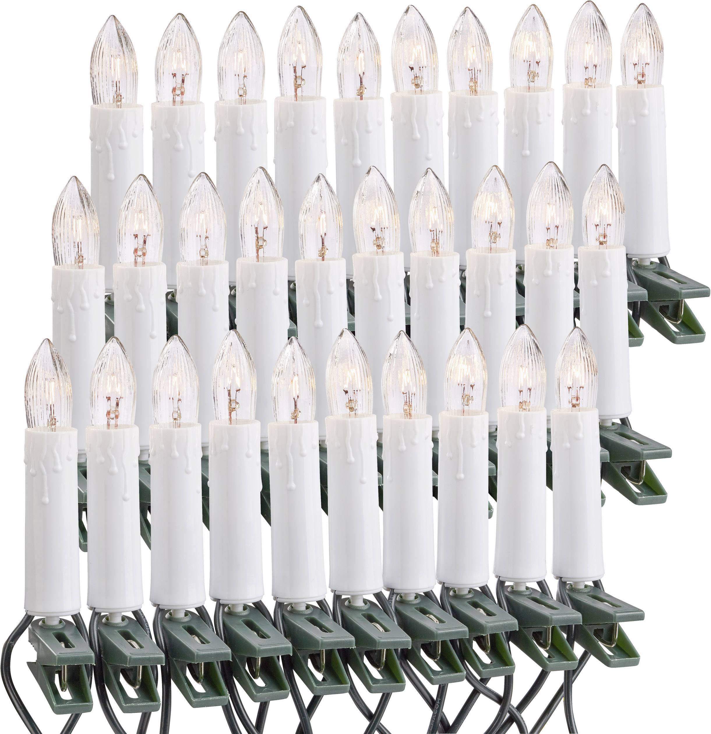 Hellum 613018 Weihnachtsbaum-Beleuchtung Innen netzbetrieben Anzahl Leuchtmittel 30 Glühlampe Bernstein Beleuchtete Länge: 11.6 m mit Wachsoptik