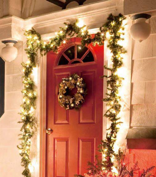 Hellum 577976 Türgirlande mit Beleuchtung Warmweiß LED Grün