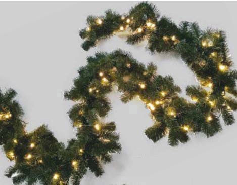 Hellum 577976 Türgirlande mit Beleuchtung Warmweiß LED Grün