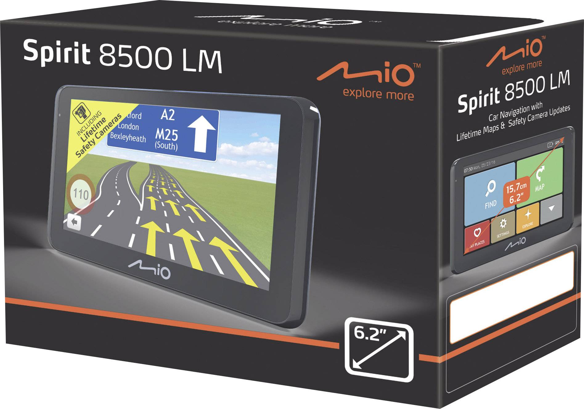 MIO SPIRIT 8500LM Navi 15.7cm 6.2 Zoll Westeuropa, Osteuropa