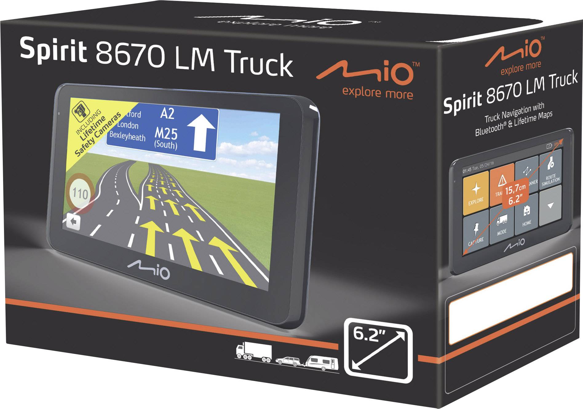 MIO SPIRIT 8670 LM TRUCK LKW-Navi 15.75 cm 6.2 Zoll Europa