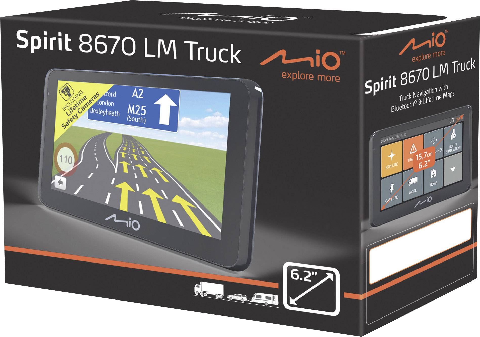 MIO SPIRIT 8670LM TRUCK LKW-Navi 15.75cm 6.2 Zoll Europa