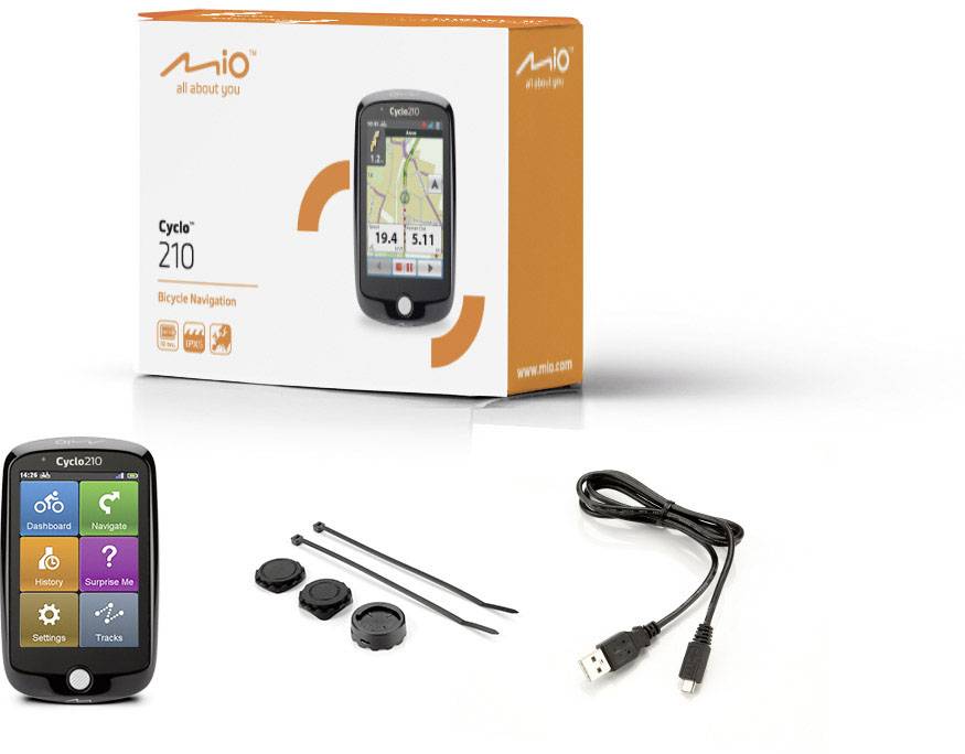 MIO CYCLO 210 Fahrrad-Navi Fahrrad Europa spritzwassergeschützt, GPS