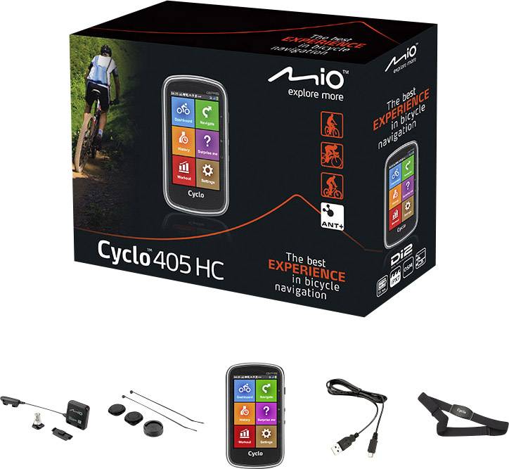 MIO CYCLO 405 Fahrrad-Navi Fahrrad Europa spritzwassergeschützt, Bluetooth®, GPS
