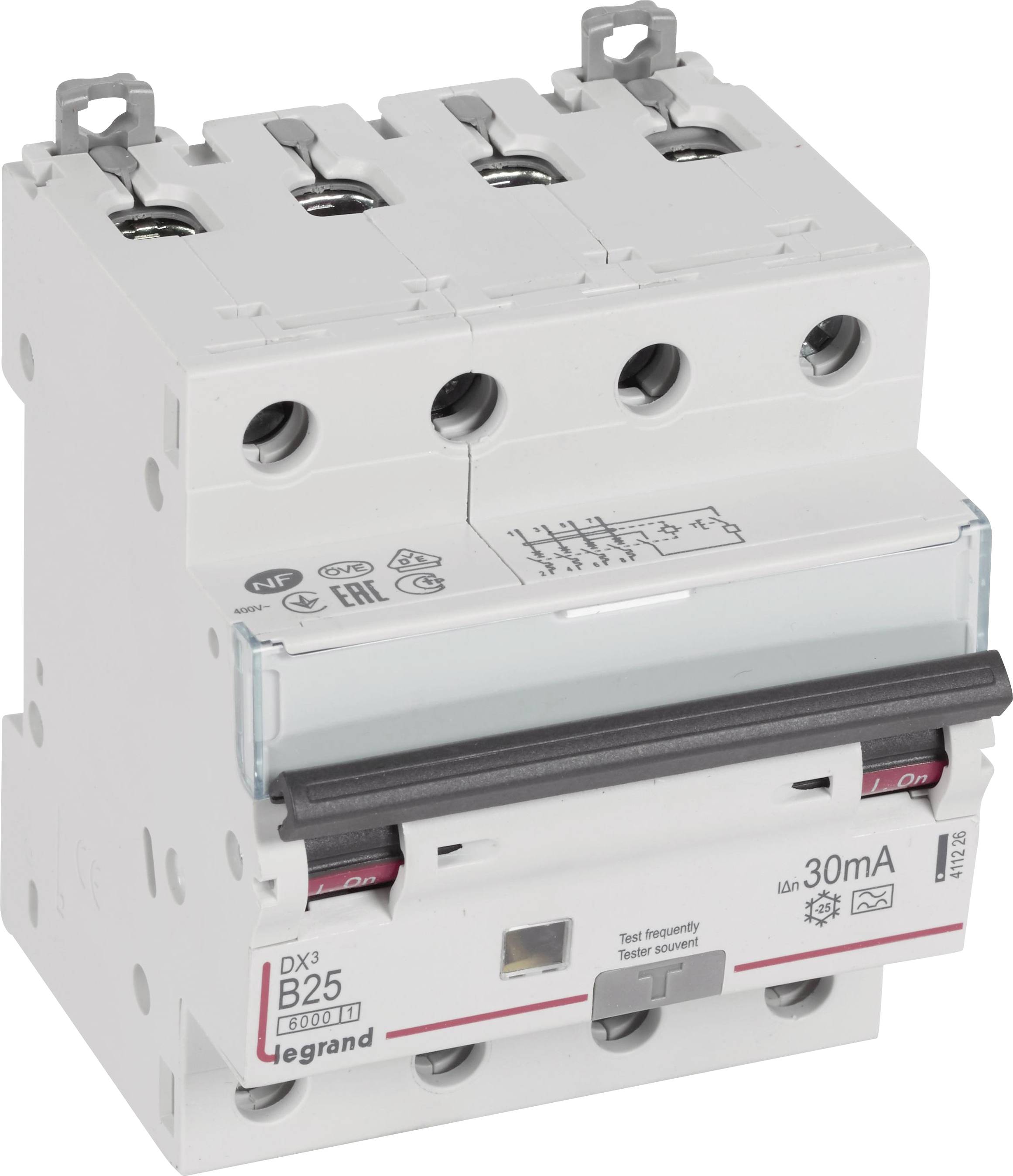Legrand 411226 FI-Schutzschalter/Leitungsschutzschalter 25A 400 V/AC