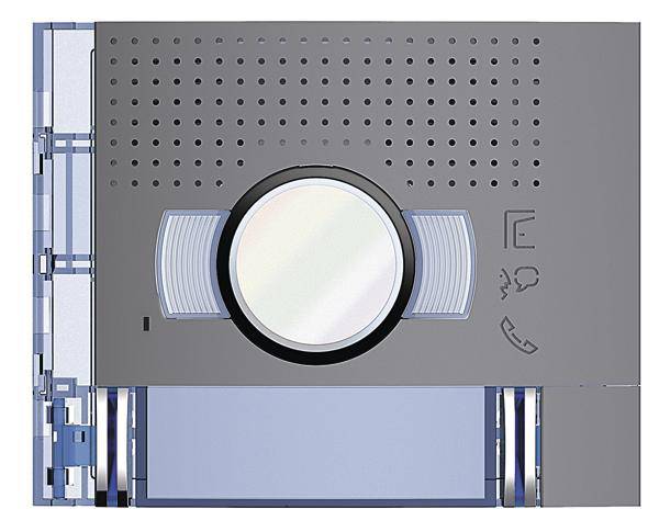 Elektrische Schaltung in einem Gehäuse: Große runde Linse mit Licht an der Vorderseite, Schaltsymbole und Lüftungsschlitze erkennbar.