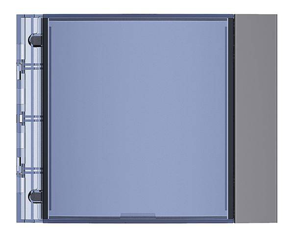 Eine leere, blaue CD-Hülle, geöffnet und von oben gesehen, mit grauem Rand rechts.