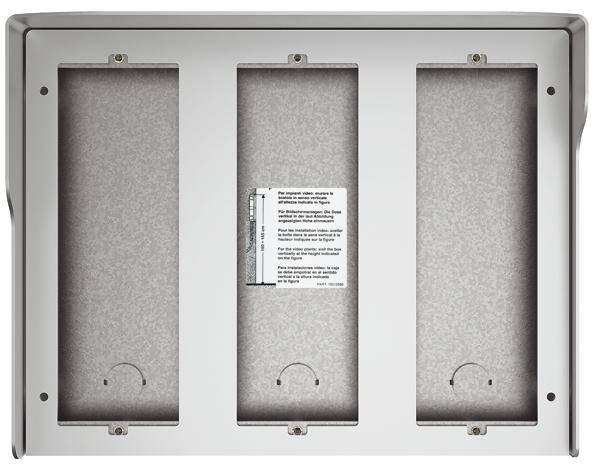 Metallrahmen für drei Papierhandtuchspender, leer und zur Wandmontage geeignet. Schraubhalterungen an den oberen und unteren Rändern.