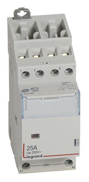 Schütz mit 25A, 250V. Hergestellt von Legrand. Zum Steuern von elektrischen Schaltungen in industriellen Anwendungen geeignet.