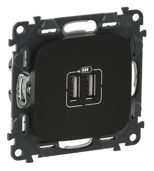 Legrand USB-Steckdose Valena Life Allure Schwarz 754998 1St.