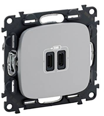 Legrand USB-Steckdose Valena Life Allure Aluminium 755347 1St.