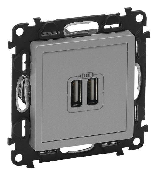 Legrand USB-Steckdose Valena Life Allure Aluminium 753312 1St.