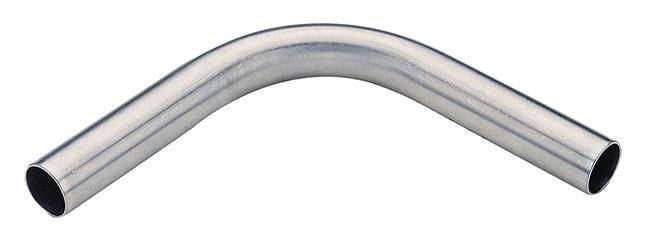 Metallrohr in U-Form, glatt und silbern, dargestellt auf weißem Hintergrund.