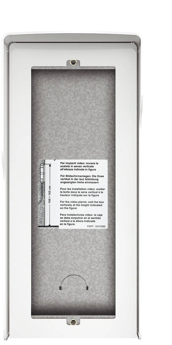 'Kein passender Video-Meter.' Hinweis in einem grauen, rechteckigen Rahmen in einer vertikalen, metallischen Vorrichtung montiert.