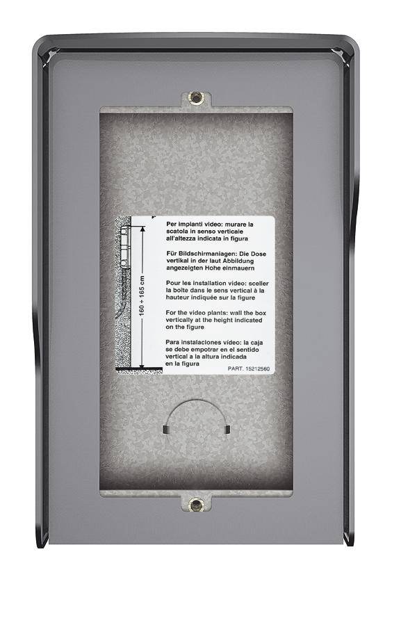 Gehäuseabdeckung für eine Steckdose mit Anweisungen zur Installation in mehreren Sprachen auf der Vorderseite.