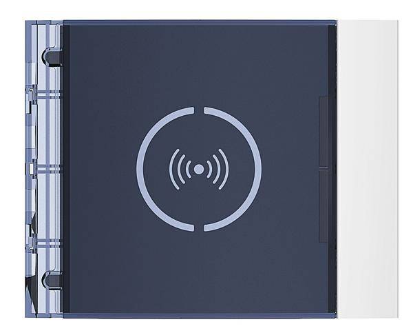 Ein kabelloses Ladegerät mit einem kreisförmigen Symbol in der Mitte.