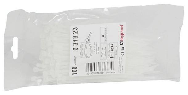 Legrand 031823 031823 Kabelbinder 140mm 3.5mm Natur 1000St.